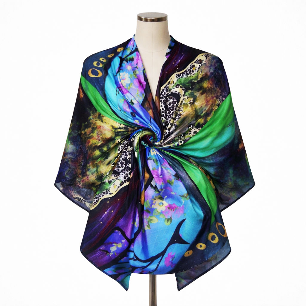 Abstract Leopard Print Scarf